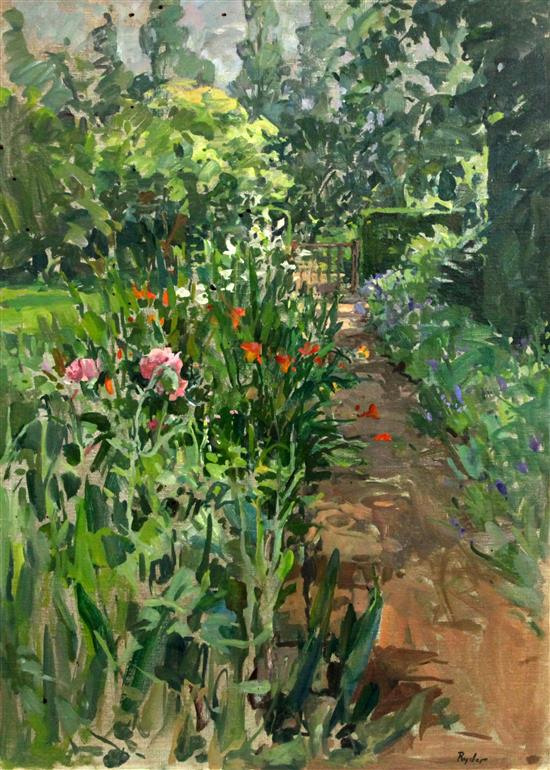 Susan Ryder (b.1944) Flower garden, 25 x 18in.
